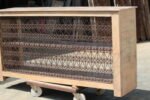 Large Handcrafted Iron Lattice Console Table | Vintage Style Entryway Table - Image 5
