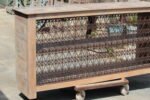 Large Handcrafted Iron Lattice Console Table | Vintage Style Entryway Table - Image 6