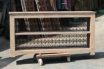 Large Handcrafted Iron Lattice Console Table | Vintage Style Entryway Table - Image 7