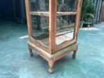 Elegant Vintage Hand-Carved Wooden Display Cabinet | Architectural Glass Showcase - Image 4