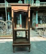 Elegant Vintage Hand-Carved Wooden Display Cabinet | Architectural Glass Showcase - Image 6
