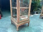 Elegant Vintage Hand-Carved Wooden Display Cabinet | Architectural Glass Showcase - Image 4