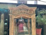 Elegant Vintage Hand-Carved Wooden Display Cabinet | Architectural Glass Showcase - Image 5