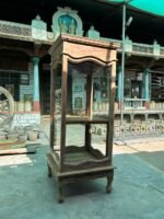 Elegant Vintage Hand-Carved Wooden Display Cabinet | Architectural Glass Showcase - Image 7