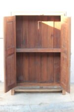 Vintage Distressed Teal Wooden Cabinet | Antique Carved Storage Almirah - Image 5