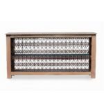 Large Handcrafted Iron Lattice Console Table | Vintage Style Entryway Table