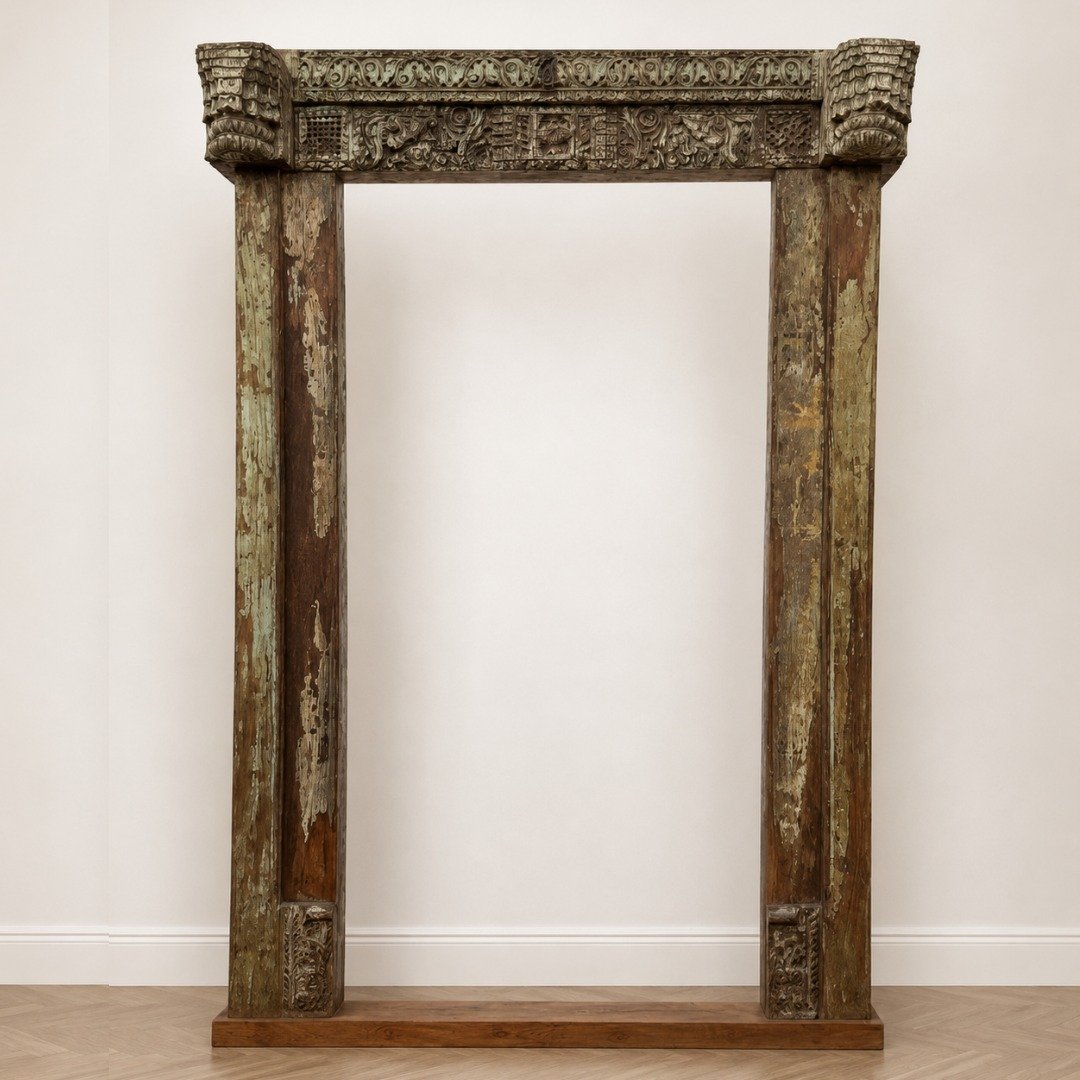 Untitled - July 14, 2026 at 16.13.49 (10) Large Vintage Wooden Mirror Frame - Antique Door Frame - Image 1