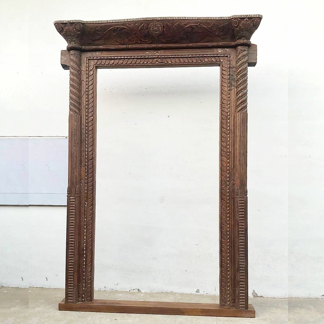 Untitled - July 14, 2026 at 16.13.49 (11) Large Vintage Wooden Mirror Frame - Antique Door Frame - Image 1
