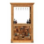Wooden Bar Counter - Handcrafted Vintage Bar Cabinet