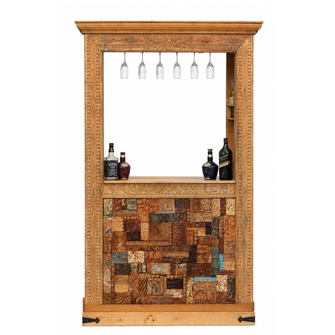 Untitled - July 14, 2026 at 16.13.49 (8) Wooden Bar Counter - Handcrafted Vintage Bar Cabinet - Image 1