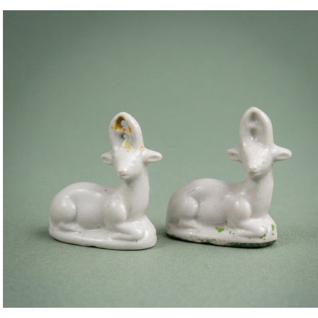 Untitled - June 24, 2026 at 16.27.18 (23) Charming Set of 2 Antique Vintage Porcelain Deer Figurines – Elegant Christmas Collectible Decorations | Timeless Ceramic Home Décor Gift - Image 1