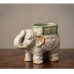 Rare Porcelain Elephant Ashtray – Vintage Antique Collectible Ceramic Elephant Ash Tray | Retro Home Décor | Christmas Gift