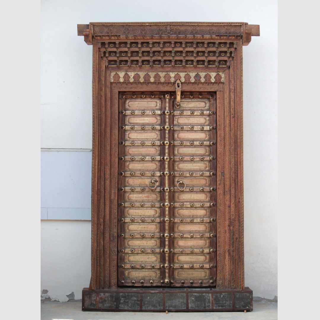 Untitled - June 24, 2026 at 16.27.18 (32) Authentic Old Shekhawati Door | Hand-Carved Antique Rajasthan Heritage Wooden Door - Image 1