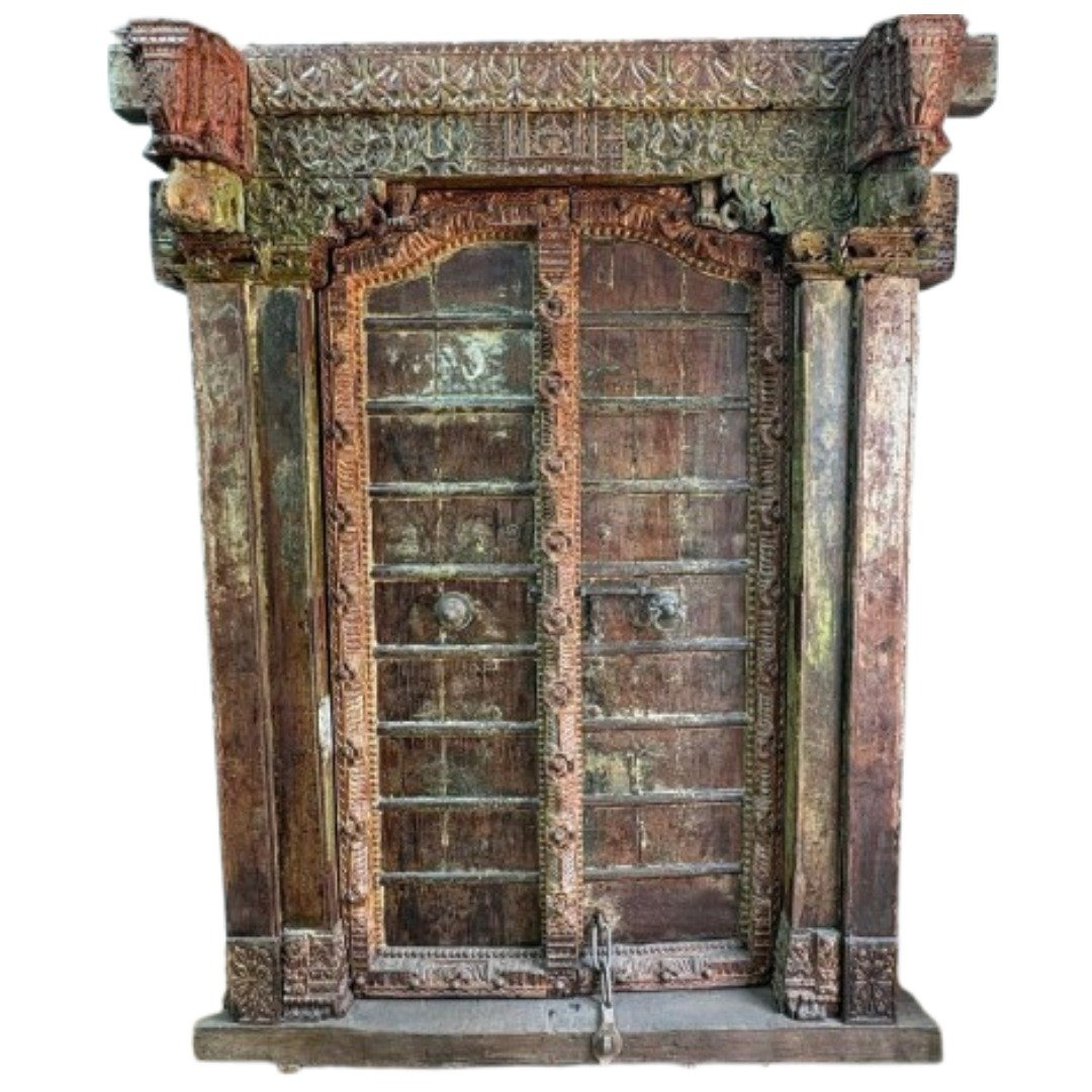 Untitled - June 24, 2026 at 16.27.18 (33) Timeless Heritage 8.3 Ft Solid Antique Wooden Door | Handcrafted Vintage Entry Door - Image 1
