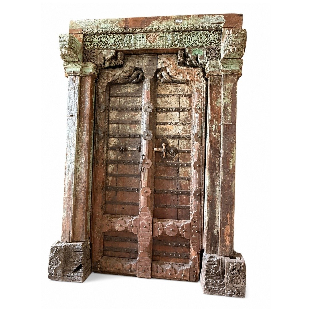 Untitled - June 24, 2026 at 16.27.18 (36) Timeless Heritage 8.3 Ft Solid Antique Wooden Door | Handcrafted Vintage Entry Door - Image 1