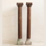 Premium Solid Wooden Columns Set of 2 | Elegant Handcrafted Decorative Pillars for Home Décor