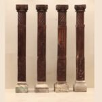 Premium Solid Teak Wood Columns Set of 4 | Elegant Handcrafted Decorative Pillars for Home Décor