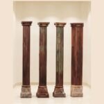 Premium Solid Wood Pillar Set with 3 Round & 1 Half Pillar | Elegant Handcrafted Decorative Columns for Home Décor