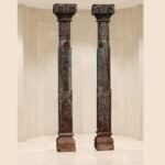 Premium Solid Wooden Columns Set of 2 | Elegant Handcrafted Decorative Pillars for Home Décor