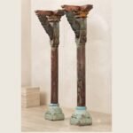 Premium 9 Feet Teak Wood Pillars Set of 2 – Handcrafted Durable Decorative Wooden Columns