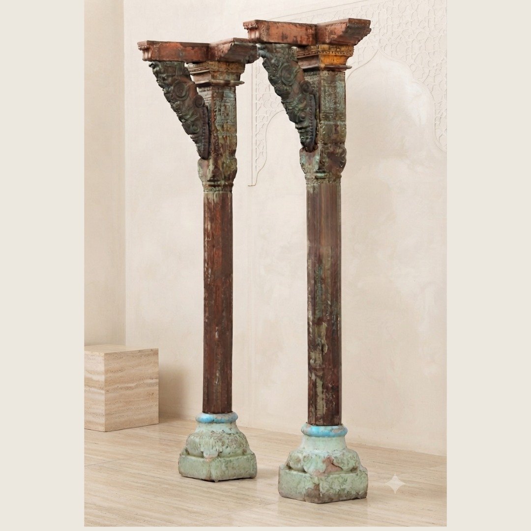 Untitled - June 24, 2026 at 16.27.18 (49) Premium 9 Feet Teak Wood Pillars Set of 2 – Handcrafted Durable Decorative Wooden Columns - Image 1