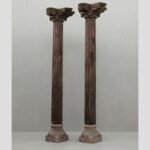 Premium Solid 9 Feet Teak Wood Columns Set of 2 – Handcrafted Decorative Wooden Pillars for Home Décor