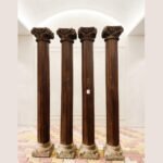 Premium Handcrafted Wooden Columns Set of 4 | Elegant Solid Wood Decorative Pillars for Home Décor