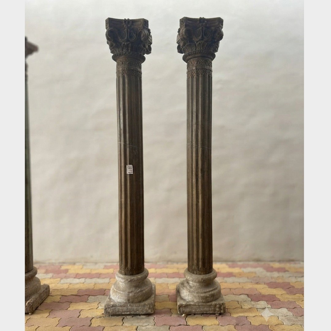 Untitled - June 24, 2026 at 16.27.18 (58) Premium Handcrafted Wooden Columns Set of 2 | Elegant Solid Wood Decorative Pillars for Home Décor - Image 1