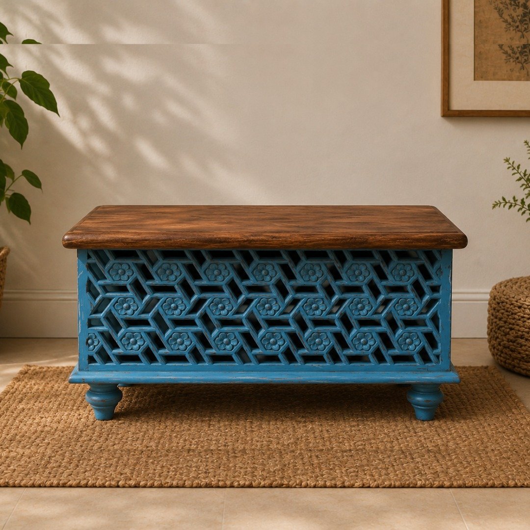 Untitled - September 18, 2024 at 12.24.31 (11) Your Home Wooden Keepsake Storage Box Handcrafted Carved Design 2 ft Memory Organization - Image 1