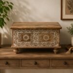 Your Home Wooden Keepsake Storage Box Handcrafted Carved Design 2 ft Memory Organization