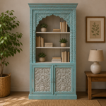 Your Home Royal Traditional Bookshelf – 7 ft Solid Wood Carved Display Cabinet & Bookrack