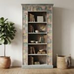 Wooden Reclaimed Bookshelf - Livingroom Display Cabinet