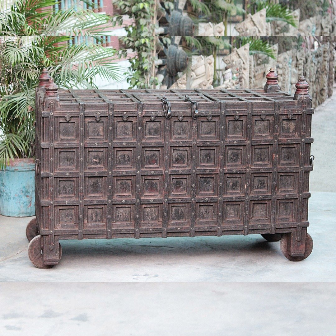 Untitled - September 18, 2024 at 12.24.31 (2) Antique Rajasthani Majus Dowry Chest Cabinet, Early 20th Century - Image 1