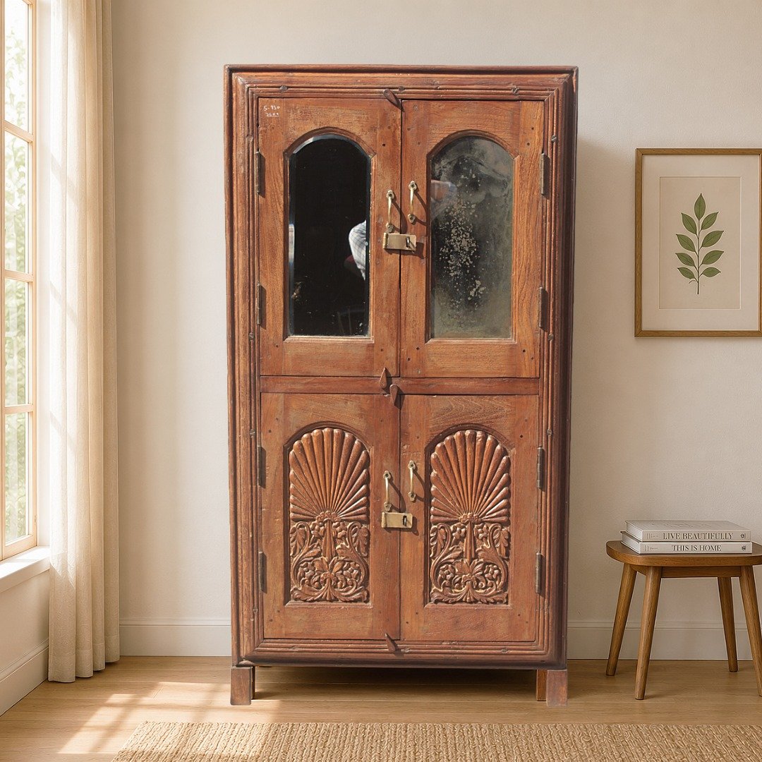 Untitled - September 18, 2024 at 12.24.31 (22) Your Home Vintage Hand-Carved Wooden Storage Cabinet – Rustic Home Accent - Image 1