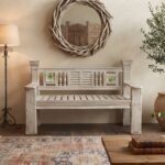 Your Home Wooden Bench Decorative Backrest 2-Seater Elegant Entryway Seating