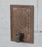 Vintage Hand-Carved Wooden Wall Hanging Candle Holder Panel - Image 5