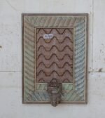 Vintage Hand-Carved Wooden Wall Hanging Candle Holder Panel - Image 5