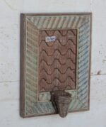 Vintage Hand-Carved Wooden Wall Hanging Candle Holder Panel - Image 3