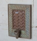 Vintage Hand-Carved Wooden Wall Hanging Candle Holder Panel - Image 4