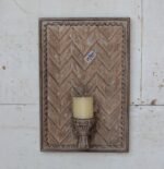 Magnificent  Wall Hanging Candle Holder Panel - 21" Vintage Hand-Carved Wooden Shelf - Image 2