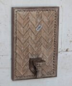 Magnificent  Wall Hanging Candle Holder Panel - 21" Vintage Hand-Carved Wooden Shelf - Image 3