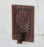 Magnificent  Wall Hanging Candle Holder Panel - 16.5 " Vintage Hand-Carved Wooden Shelf - Image 4