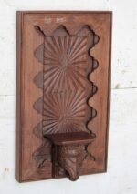 Exquisite Hand-Carved Wooden Wall Panel with Decorative Shelf | 28" Elegant Farmhouse Wall Décor - Image 4