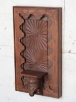 Exquisite Hand-Carved Wooden Wall Panel with Decorative Shelf | 28" Elegant Farmhouse Wall Décor - Image 5