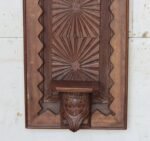 Exquisite Hand-Carved Wooden Wall Panel with Decorative Shelf | 28" Elegant Farmhouse Wall Décor - Image 3