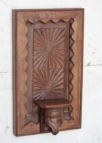 Exquisite Hand-Carved Wooden Wall Panel with Decorative Shelf | 28" Elegant Farmhouse Wall Décor - Image 4