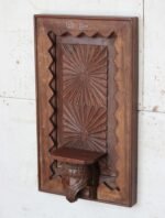 Exquisite Hand-Carved Wooden Wall Panel with Decorative Shelf | 28" Elegant Farmhouse Wall Décor - Image 5