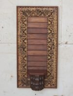 Exquisite Hand-Carved Wooden Wall Panel with Decorative Shelf | 2.6 ft Elegant Farmhouse Wall Décor - Image 2