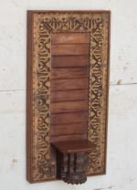 Exquisite Hand-Carved Wooden Wall Panel with Decorative Shelf | 2.6 ft Elegant Farmhouse Wall Décor - Image 4