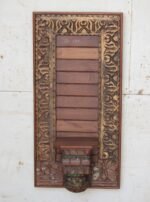 Exquisite Hand-Carved Wooden Wall Panel with Decorative Shelf | 2.6 ft Elegant Farmhouse Wall Décor - Image 2